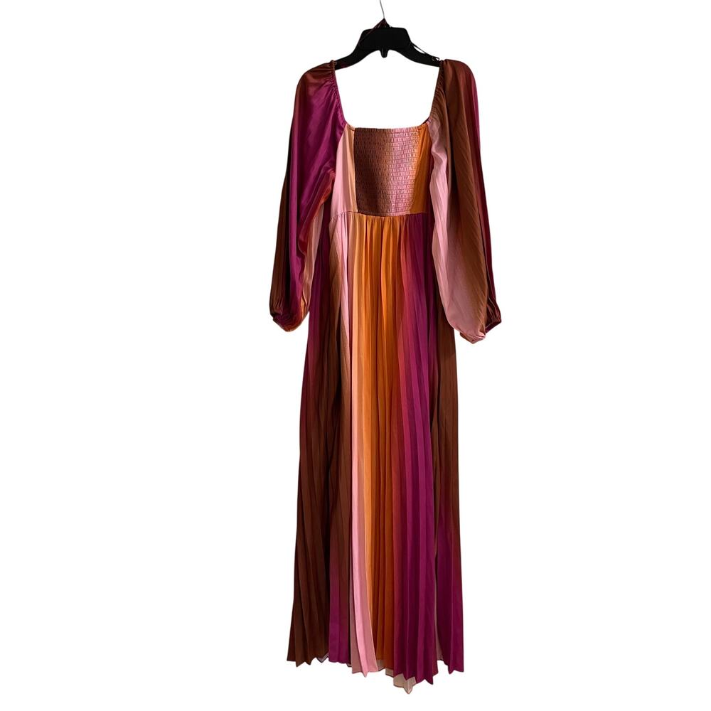 Anthropologie Skies Are Blue Retro Gradation Pleated Maxi Dress - Picture 5 of 6
